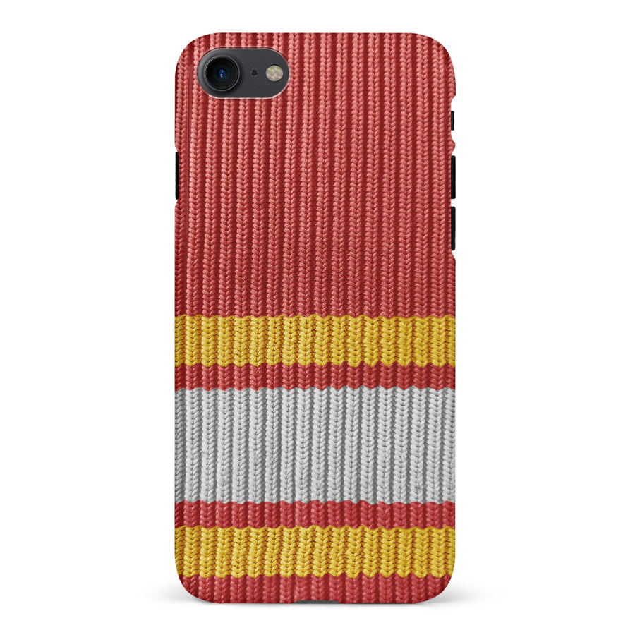 iPhone 7/8/SE Hockey Sock Phone Case - Calgary Flames Home