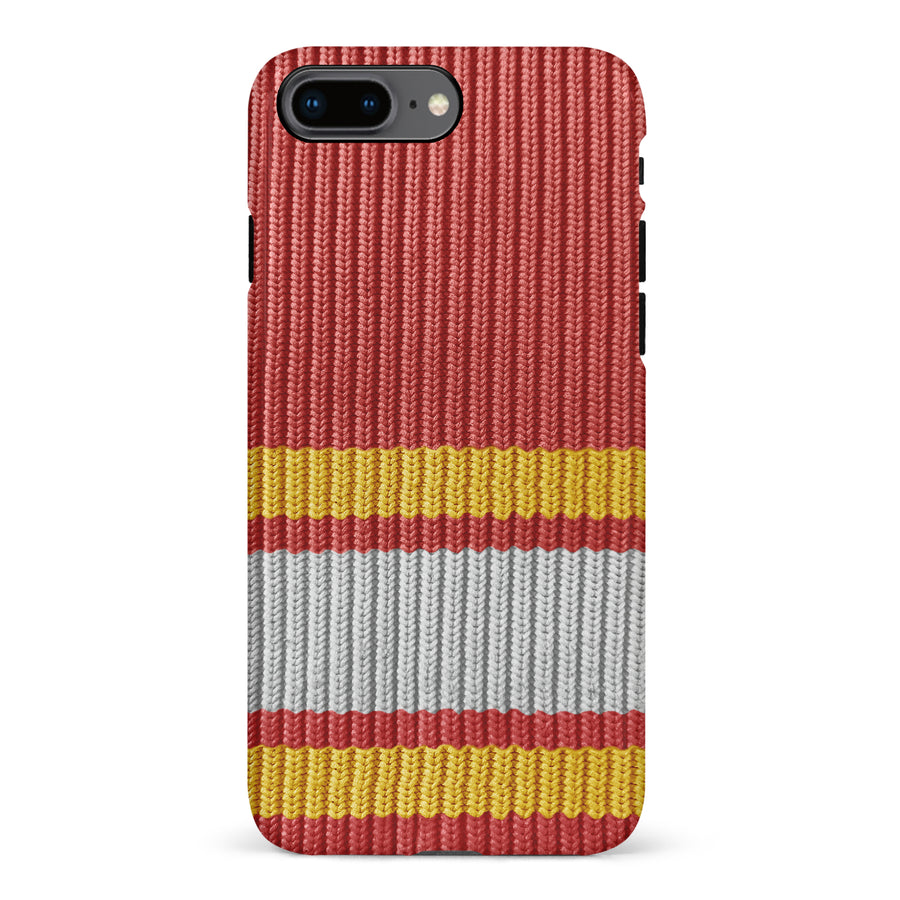 iPhone 8 Plus Hockey Sock Phone Case - Calgary Flames Home