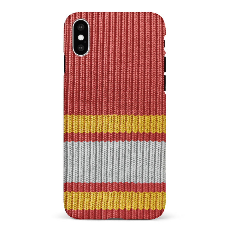 iPhone X/XS Hockey Sock Phone Case - Calgary Flames Home