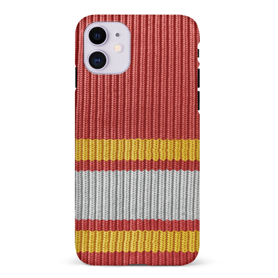 iPhone 11 Hockey Sock Phone Case - Calgary Flames Home