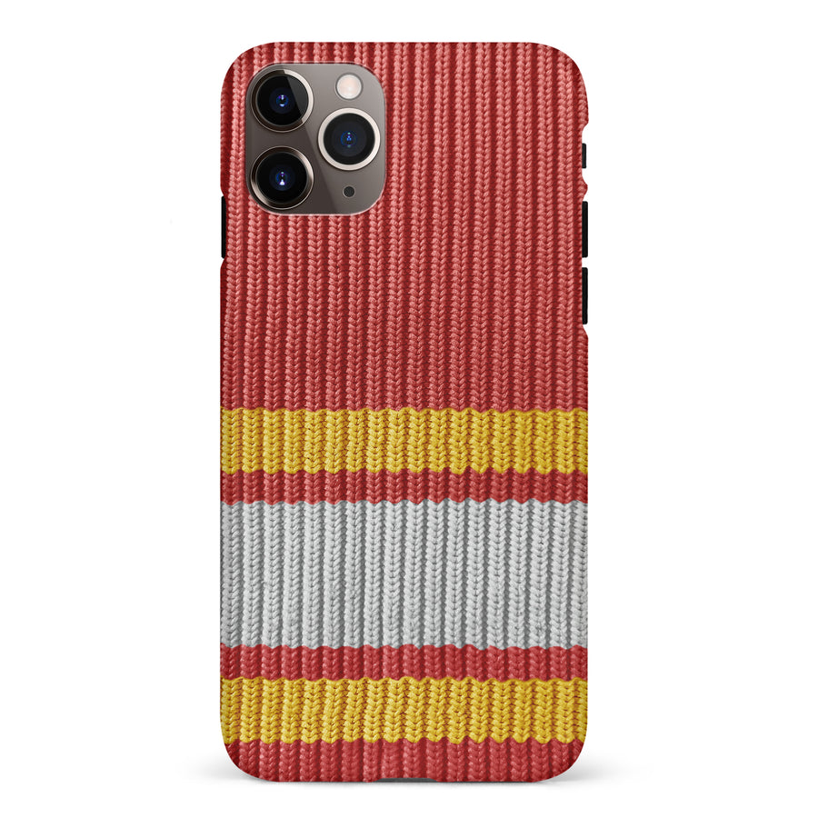 iPhone 11 Pro Max Hockey Sock Phone Case - Calgary Flames Home