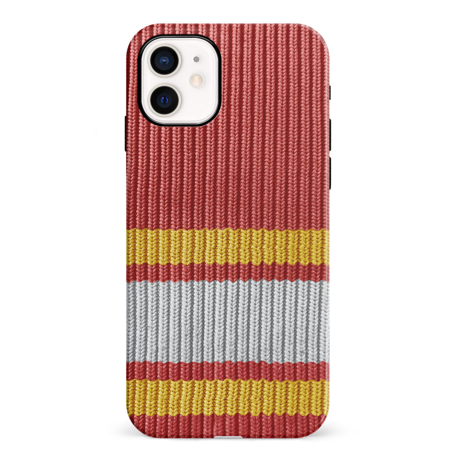 iPhone 12 Mini Hockey Sock Phone Case - Calgary Flames Home