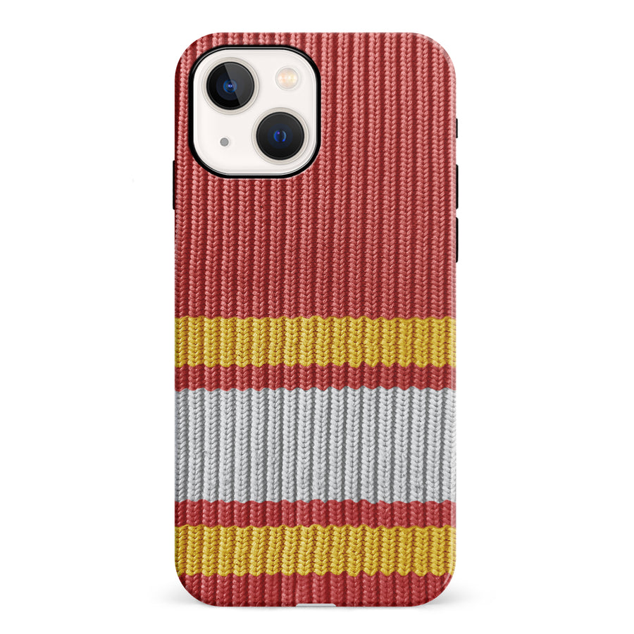 iPhone 13 Mini Hockey Sock Phone Case - Calgary Flames Home