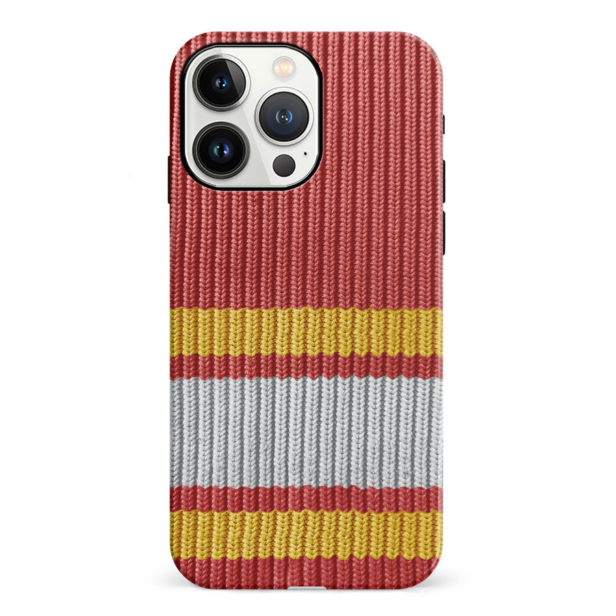 iPhone 13 Pro Hockey Sock Phone Case - Calgary Flames Home