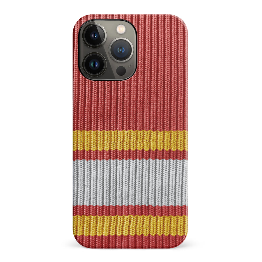 iPhone 14 Pro Hockey Sock Phone Case - Calgary Flames Home