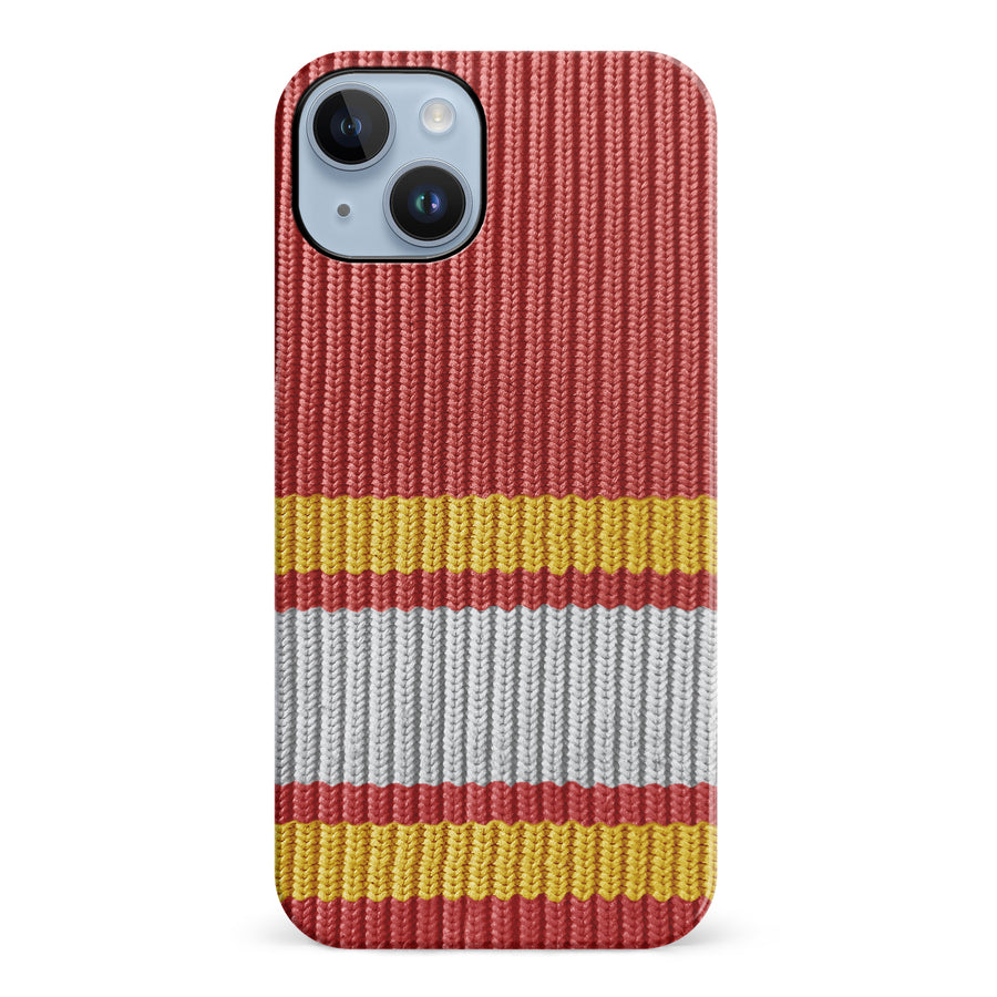 iPhone 14 Plus Hockey Sock Phone Case - Calgary Flames Home