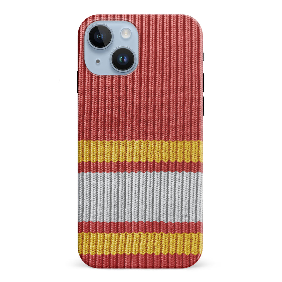 iPhone 15 Hockey Sock Phone Case - Calgary Flames Home