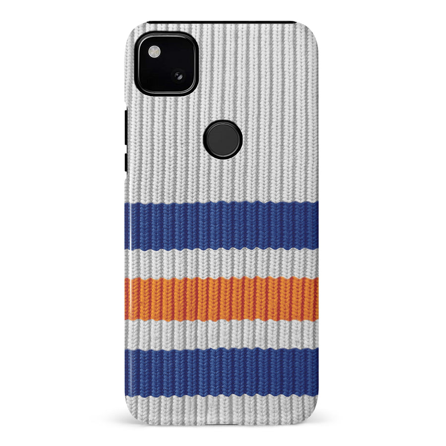 Google Pixel 4A Hockey Sock Phone Case - Edmonton Oilers Away
