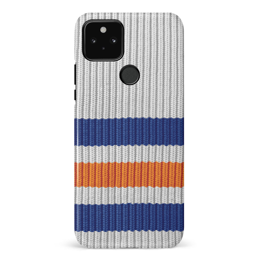 Google Pixel 5 Hockey Sock Phone Case - Edmonton Oilers Away