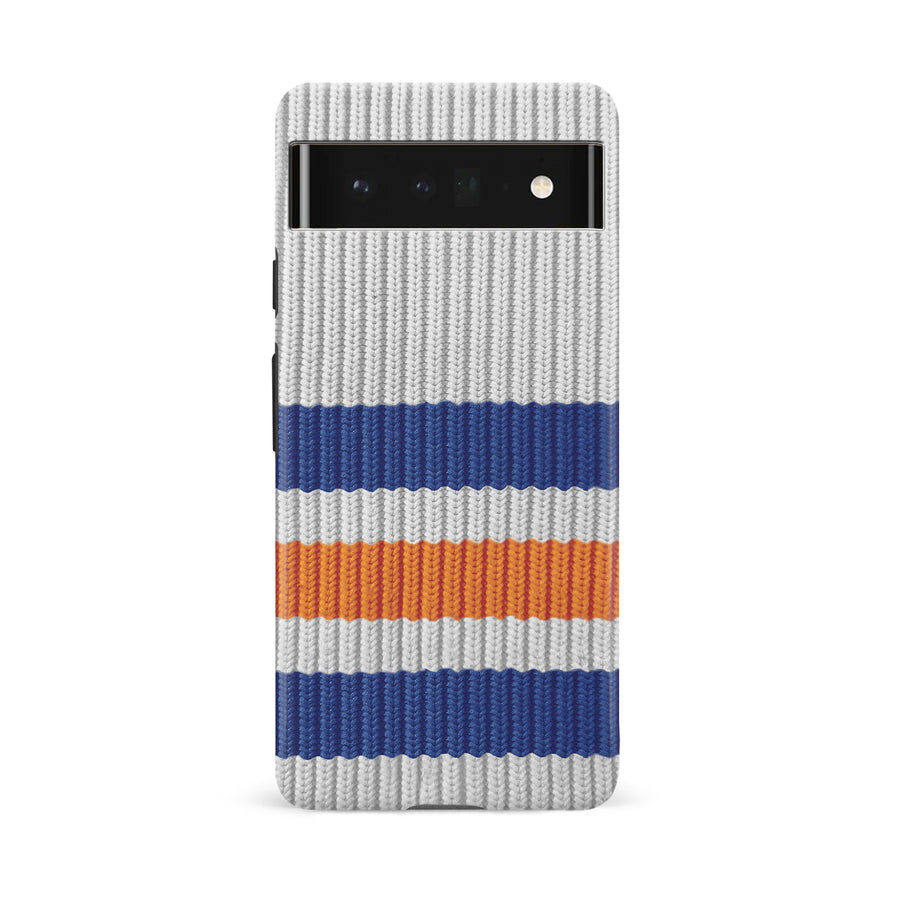 Google Pixel 6A Hockey Sock Phone Case - Edmonton Oilers Away
