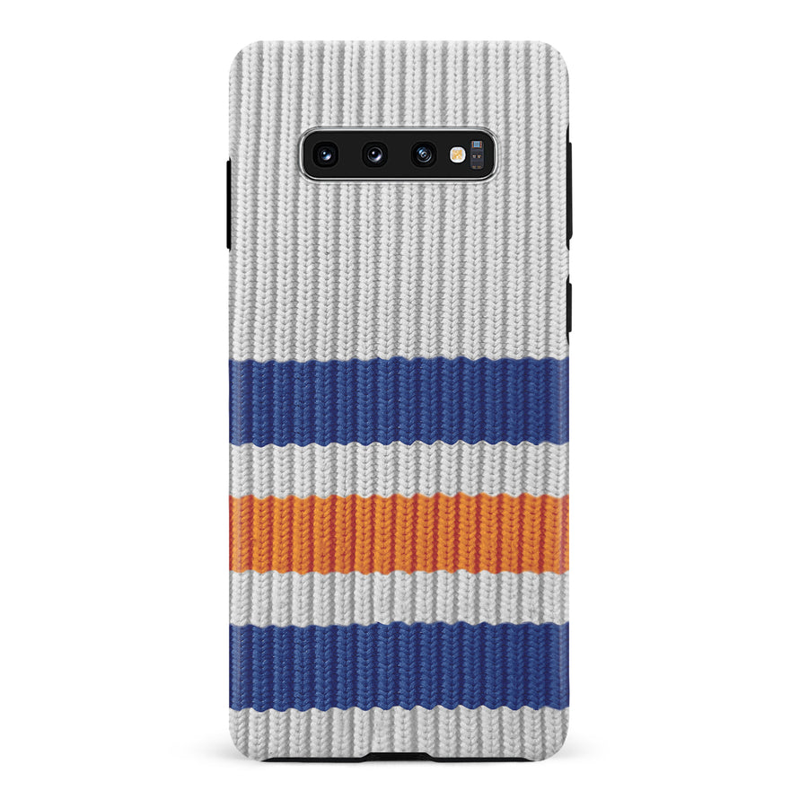Samsung Galaxy S10 Hockey Sock Phone Case - Edmonton Oilers Away
