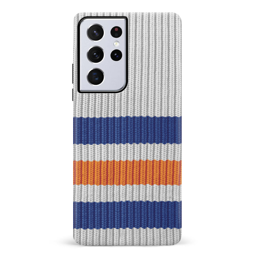 Samsung Galaxy S21 Ultra Hockey Sock Phone Case - Edmonton Oilers Away