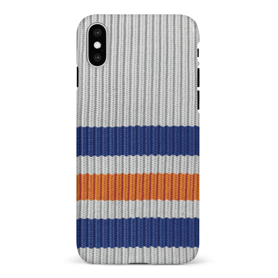 iPhone X/XS Hockey Sock Phone Case - Edmonton Oilers Away