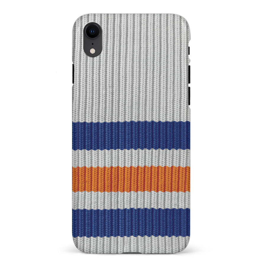 iPhone XR Hockey Sock Phone Case - Edmonton Oilers Away