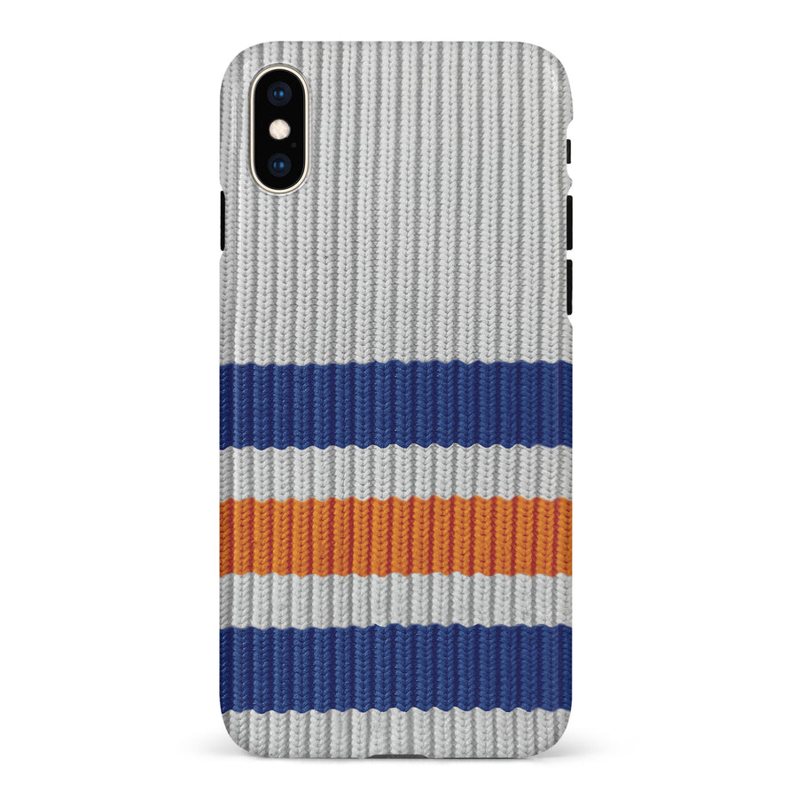 iPhone XS Max Hockey Sock Phone Case - Edmonton Oilers Away