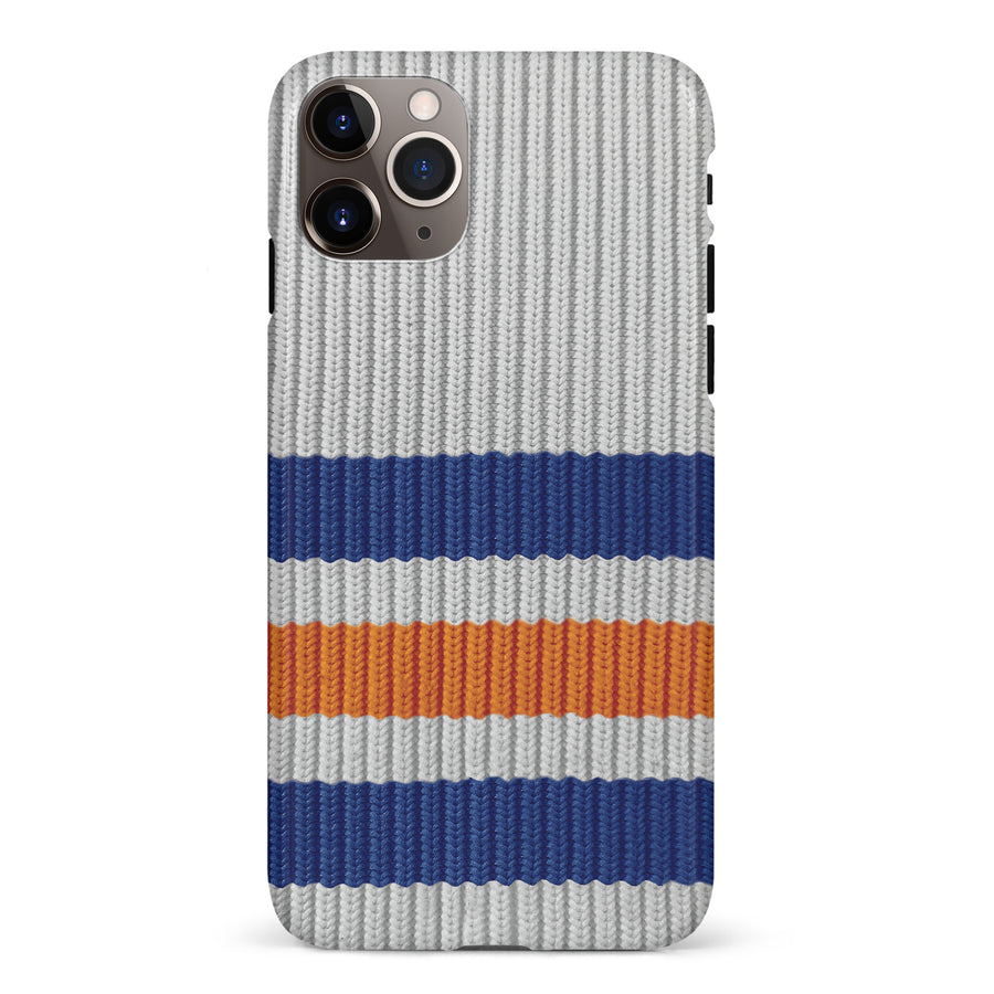 iPhone 11 Pro Max Hockey Sock Phone Case - Edmonton Oilers Away