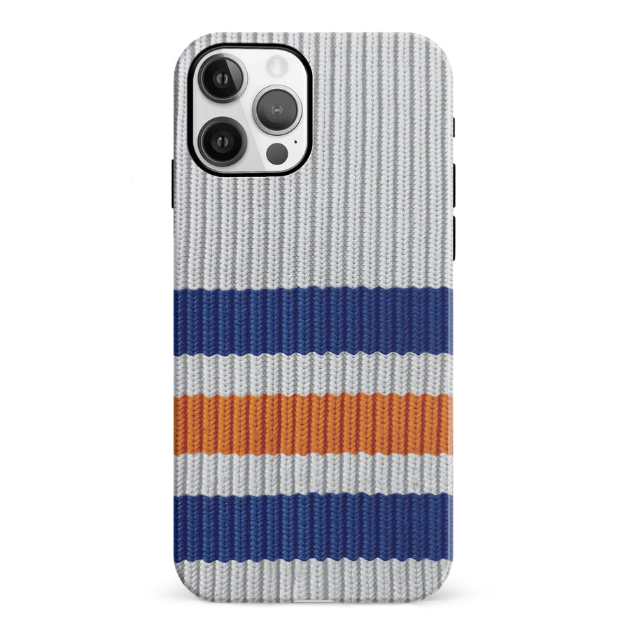iPhone 12 Hockey Sock Phone Case - Edmonton Oilers Away