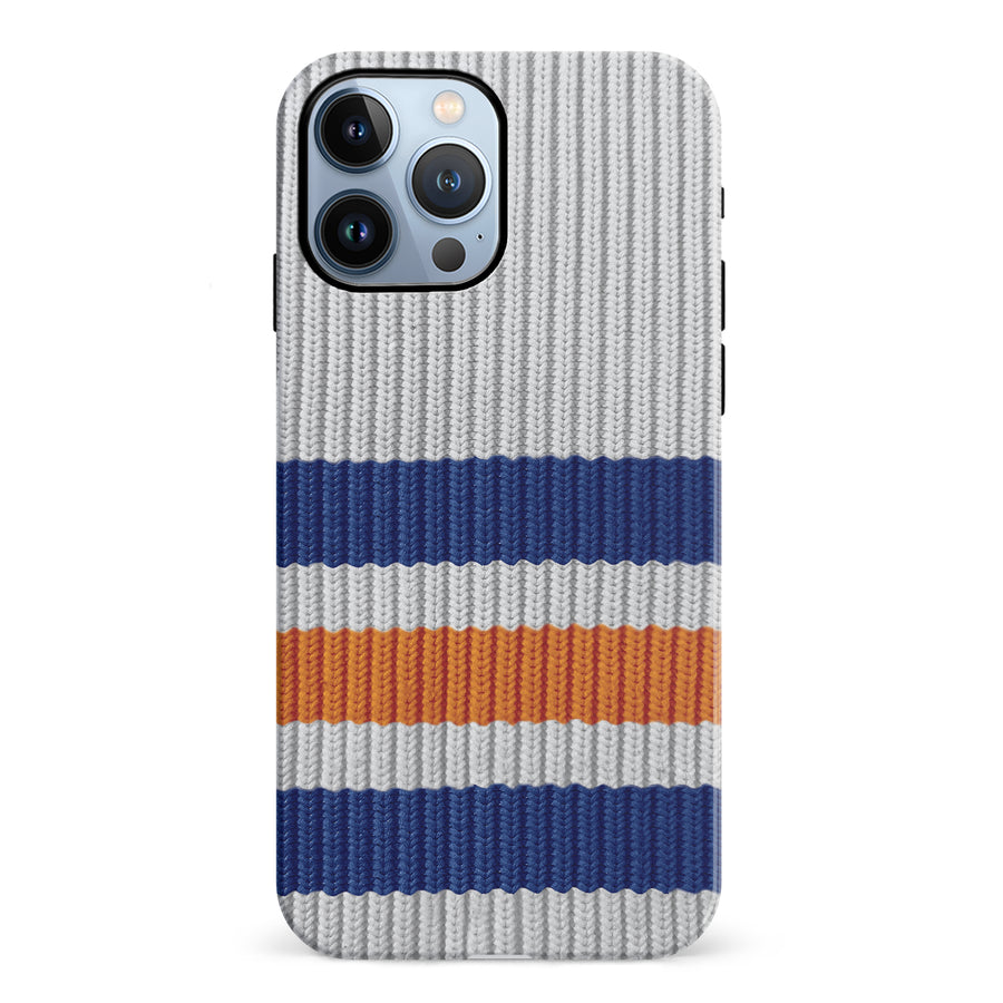 iPhone 12 Pro Hockey Sock Phone Case - Edmonton Oilers Away