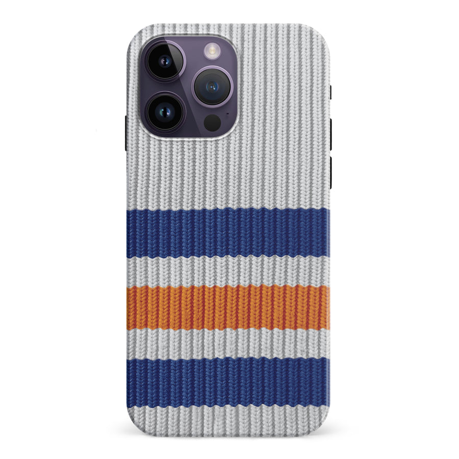iPhone 15 Pro Hockey Sock Phone Case - Edmonton Oilers Away