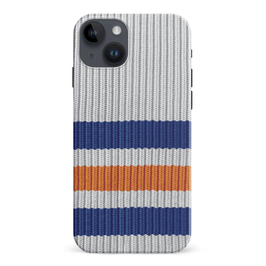 iPhone 15 Plus Hockey Sock Phone Case - Edmonton Oilers Away