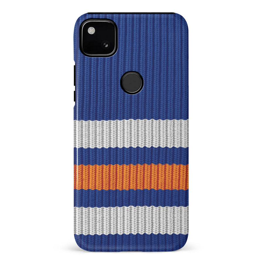 Google Pixel 4A Hockey Sock Phone Case - Edmonton Oilers Home