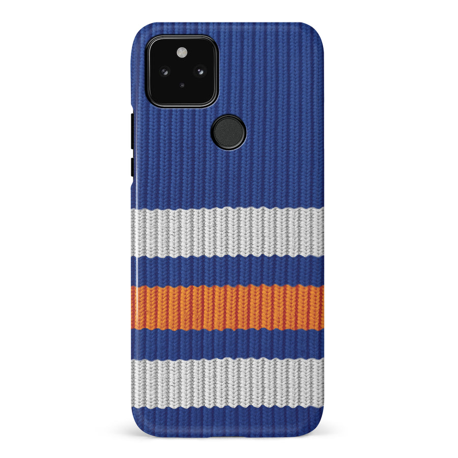 Google Pixel 5 Hockey Sock Phone Case - Edmonton Oilers Home