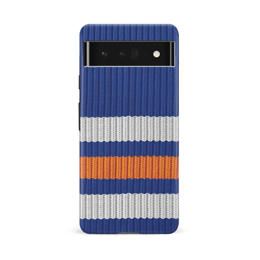 Google Pixel 6A Hockey Sock Phone Case - Edmonton Oilers Home