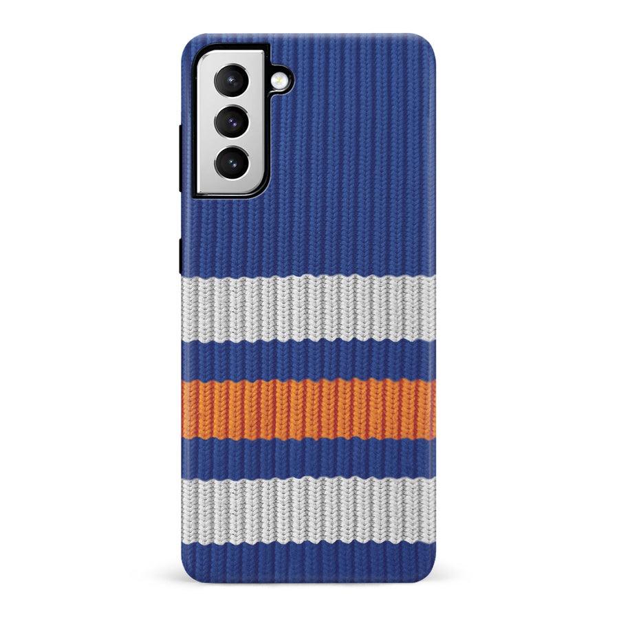Samsung Galaxy S21 Hockey Sock Phone Case - Edmonton Oilers Home
