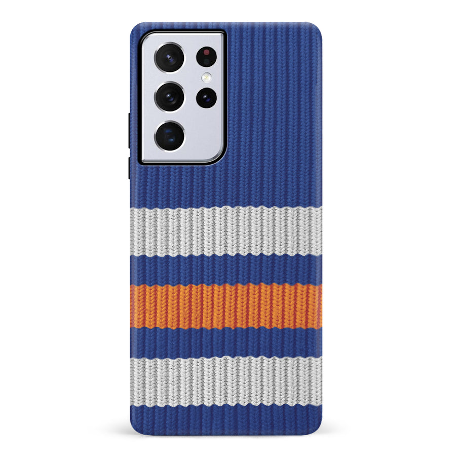 Samsung Galaxy S21 Ultra Hockey Sock Phone Case - Edmonton Oilers Home