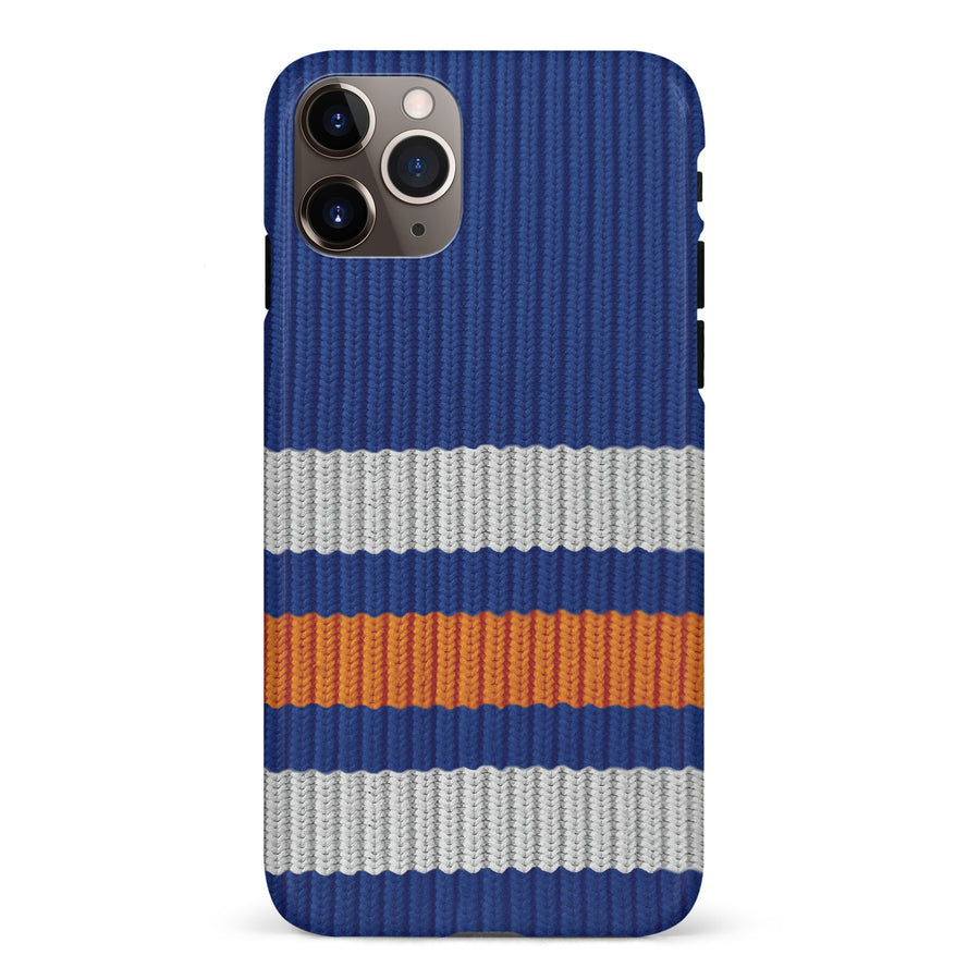 iPhone 11 Pro Max Hockey Sock Phone Case - Edmonton Oilers Home