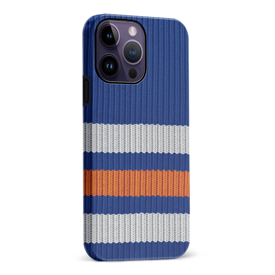 iPhone 14 Pro Max Hockey Sock Phone Case - Edmonton Oilers Home
