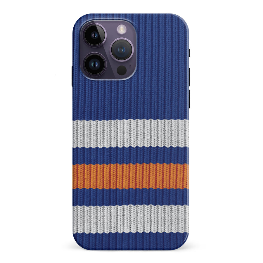 iPhone 15 Pro Hockey Sock Phone Case - Edmonton Oilers Home