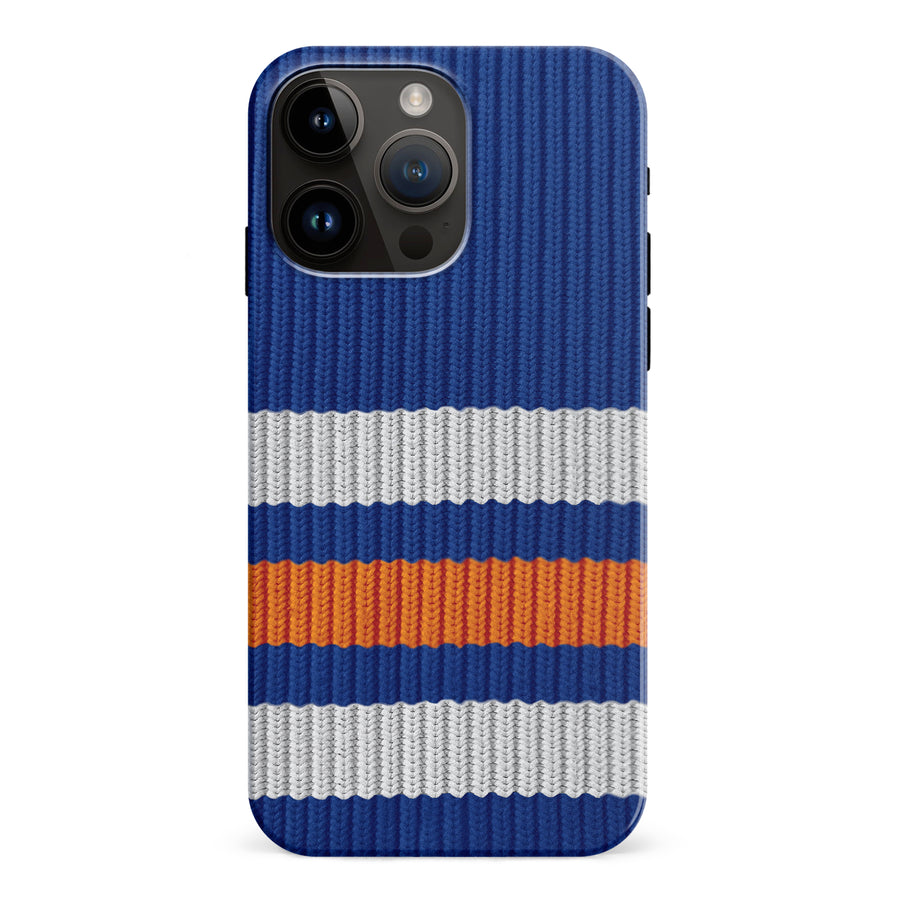 iPhone 15 Pro Max Hockey Sock Phone Case - Edmonton Oilers Home