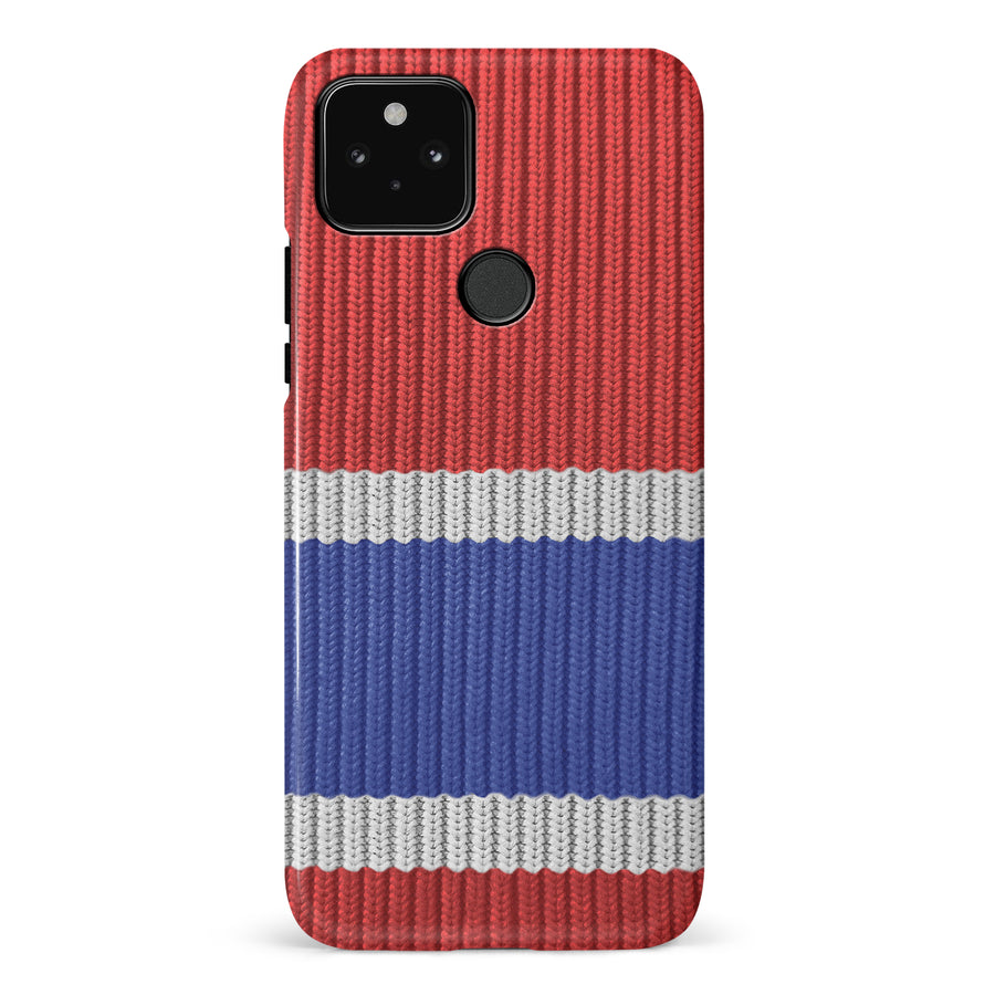 Google Pixel 5 Hockey Sock Phone Case - Montreal Canadiens Home