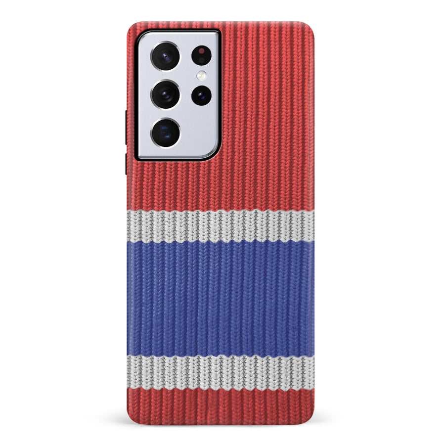 Samsung Galaxy S21 Ultra Hockey Sock Phone Case - Montreal Canadiens Home