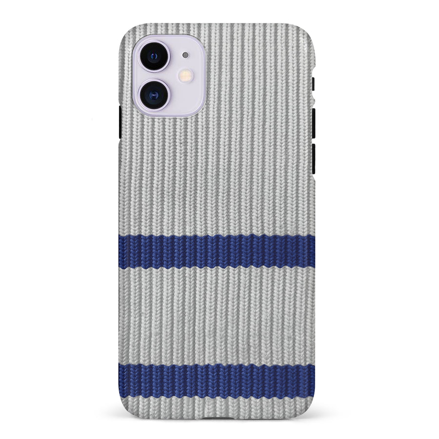 iPhone 11 Hockey Sock Phone Case - Toronto Maple Leafs Away