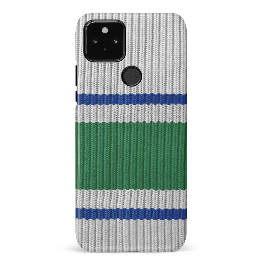 Google Pixel 5 Hockey Sock Phone Case - Vancouver Canucks Away