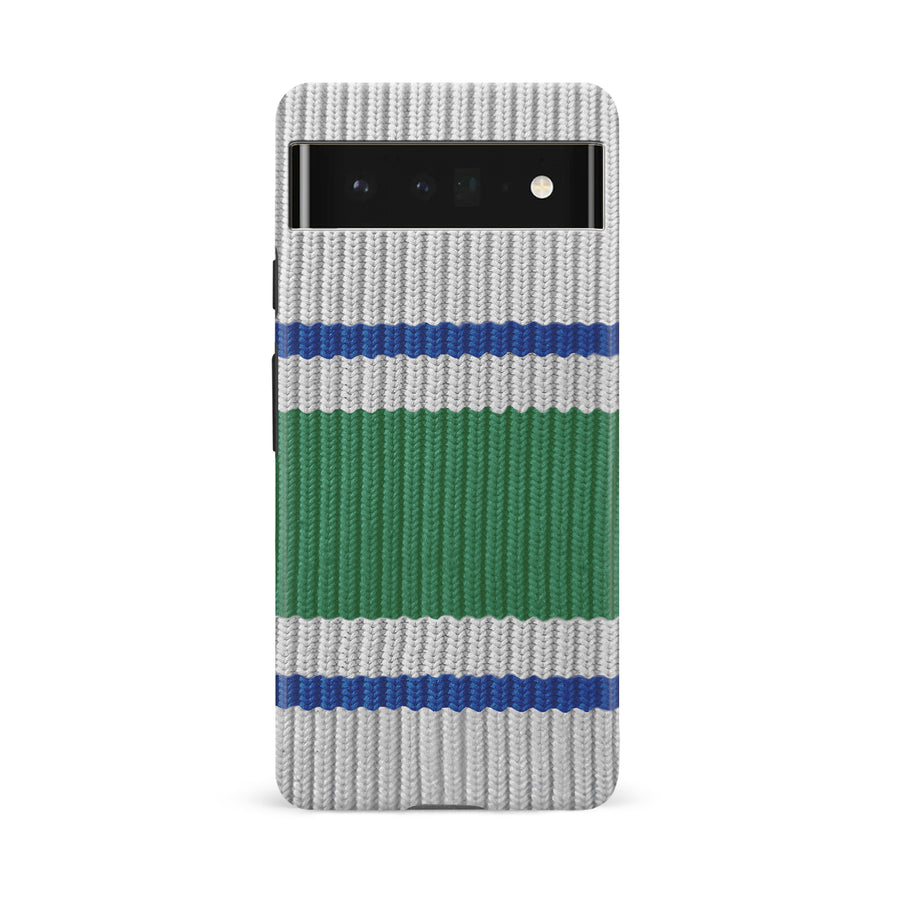 Google Pixel 6A Hockey Sock Phone Case - Vancouver Canucks Away