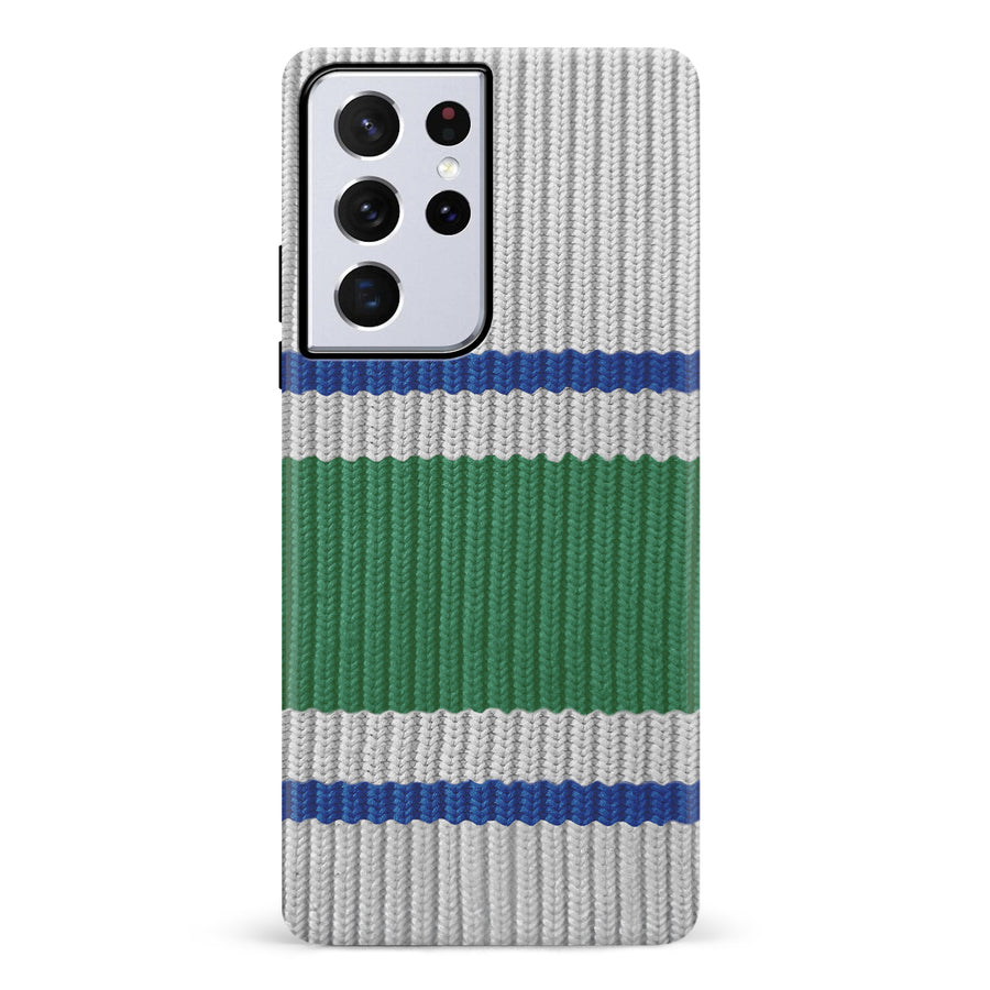 Samsung Galaxy S21 Ultra Hockey Sock Phone Case - Vancouver Canucks Away