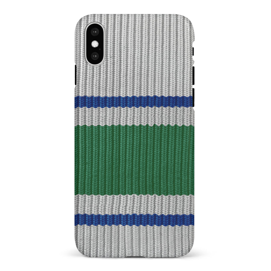 iPhone X/XS Hockey Sock Phone Case - Vancouver Canucks Away