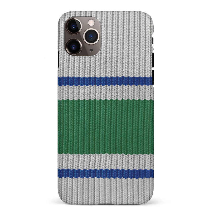 iPhone 11 Pro Max Hockey Sock Phone Case - Vancouver Canucks Away