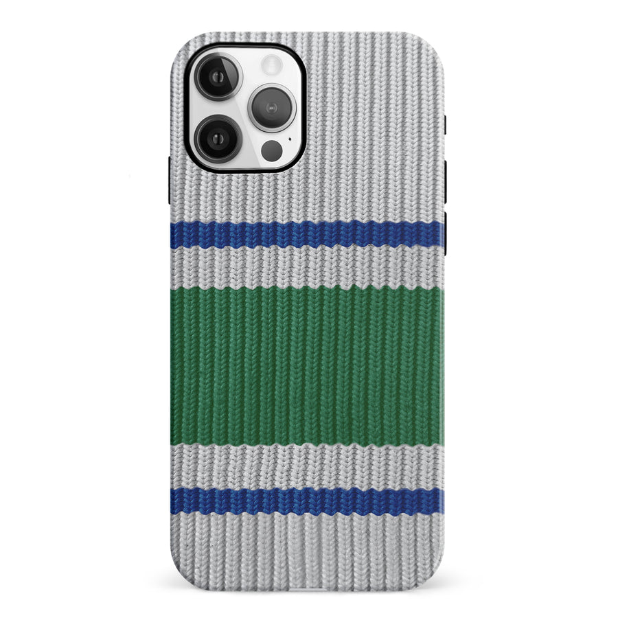 iPhone 12 Hockey Sock Phone Case - Vancouver Canucks Away