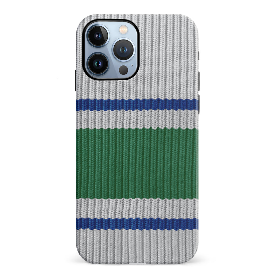 iPhone 12 Pro Hockey Sock Phone Case - Vancouver Canucks Away