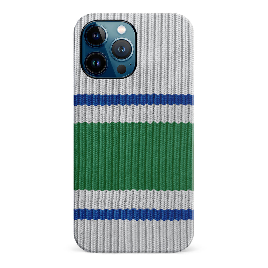 iPhone 12 Pro Max Hockey Sock Phone Case - Vancouver Canucks Away