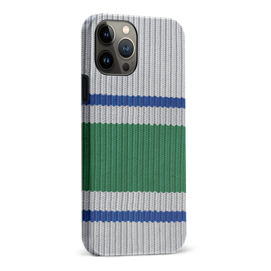 iPhone 13 Pro Max Hockey Sock Phone Case - Vancouver Canucks Away