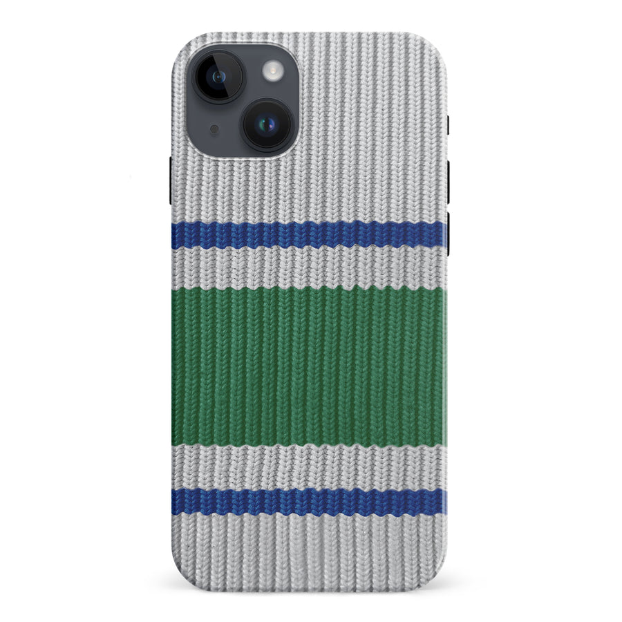 iPhone 15 Plus Hockey Sock Phone Case - Vancouver Canucks Away