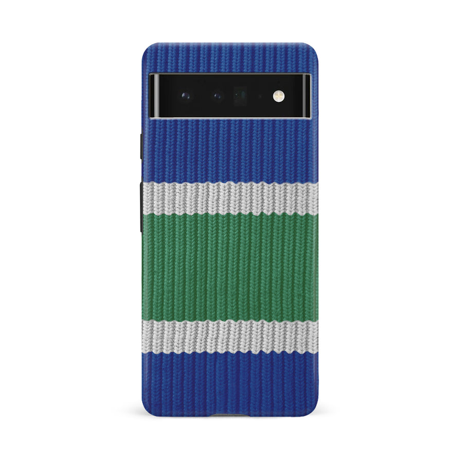 Google Pixel 6A Hockey Sock Phone Case - Vancouver Canucks Home