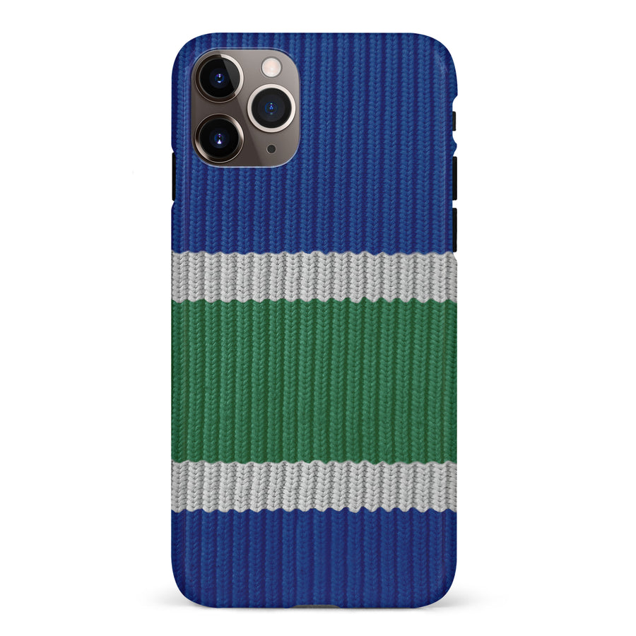 iPhone 11 Pro Max Hockey Sock Phone Case - Vancouver Canucks Home