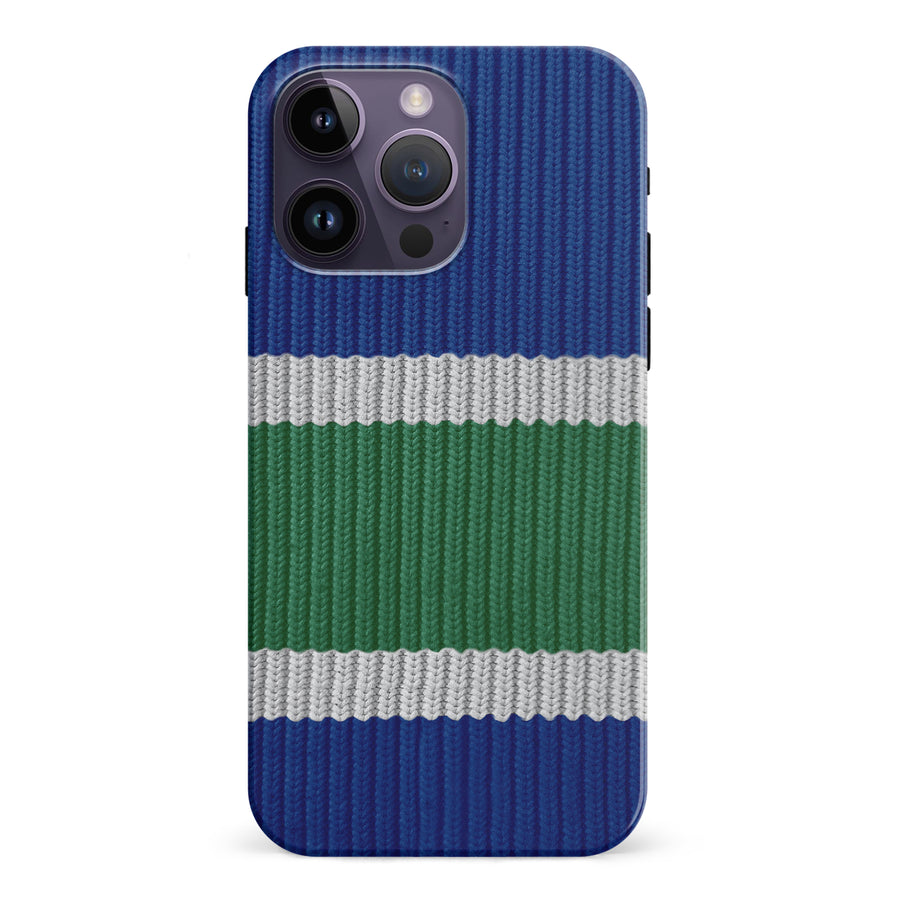 iPhone 15 Pro Hockey Sock Phone Case - Vancouver Canucks Home