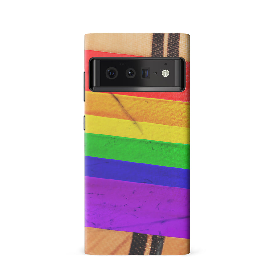 Google Pixel 6 Hockey Stick Phone Case - Pride Tape
